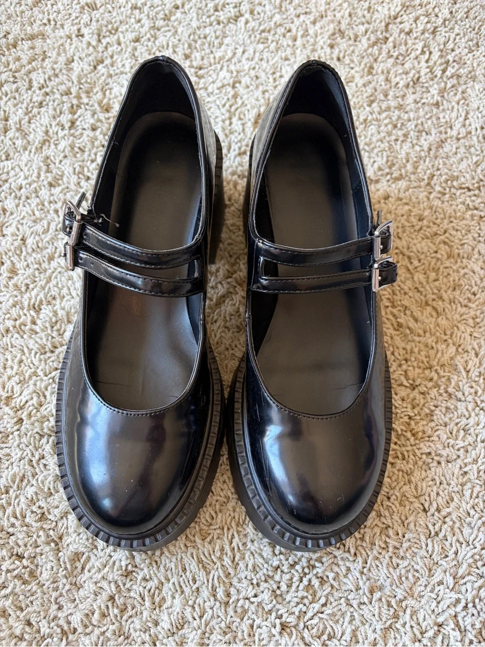 Madden Girl Platform Mary Jane Shoes 8.5 Goth Grunge Chunky Black Y2K